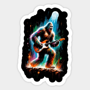 Guitar Sasquatch Bigfoot Rock Music Band Novelty Funny Sasquatch Sticker